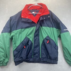 Tommy Hilfiger Multicolored Block Fleece Lined Jacket Large Vintage Y2K Blue